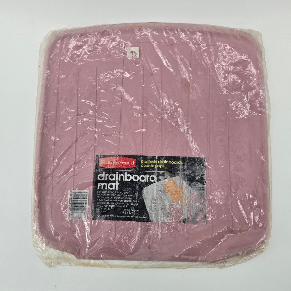Rubbermaid Drainboard Mat Unisex 14.75" Mauve Vintage 1983 No. 1120 NOS